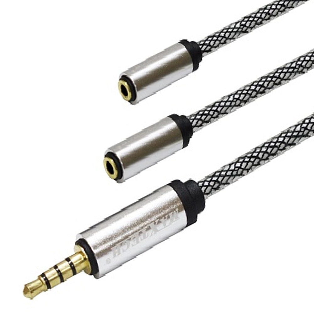 Trade Shop - Cavi Audio Aux Jack 3,5mm Per Smartphone Splitter Adattatore Maxtech 2m Aux3-m2f0.2m -