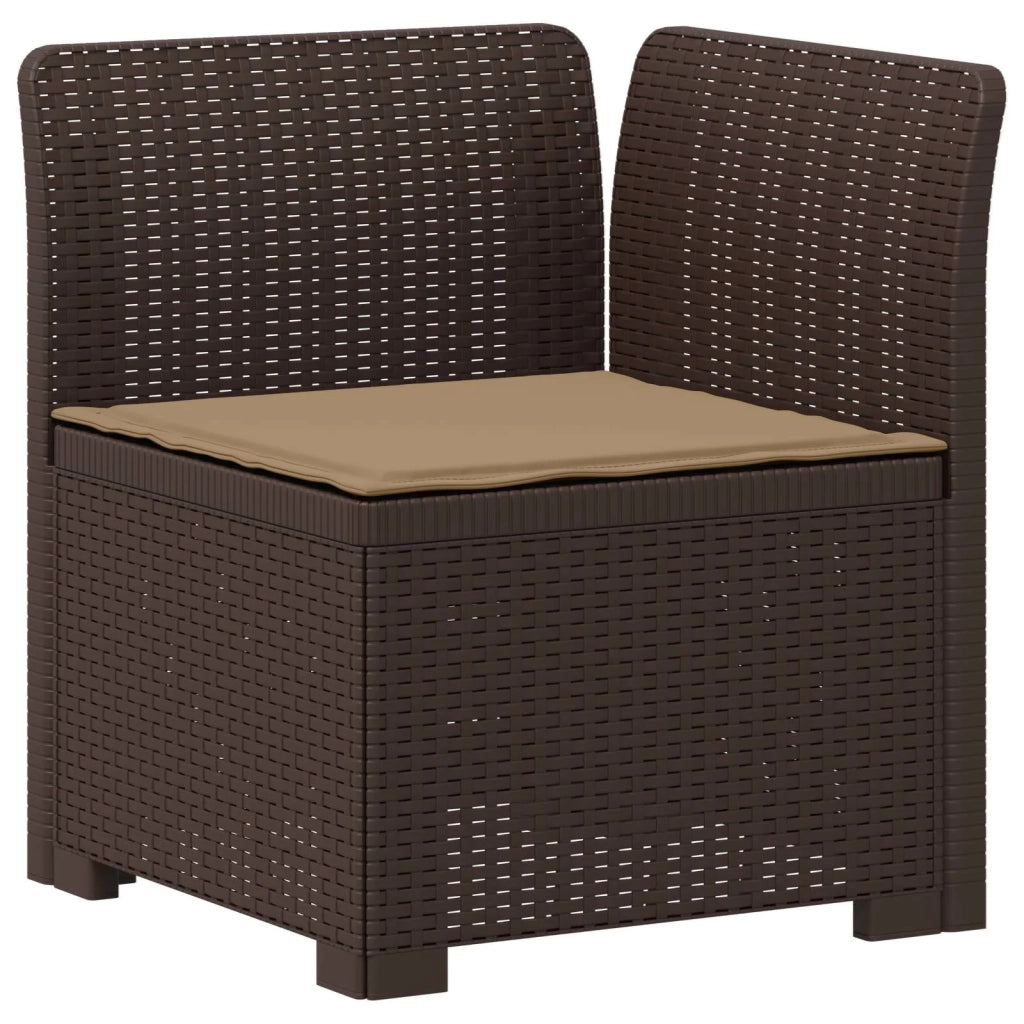Divano da esterno-Divano da Giardino 3 posti con cuscini in look rattan PP 245896