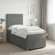 Letto box spring con materasso Grigio Scuro 100 x 200 cm 3454320