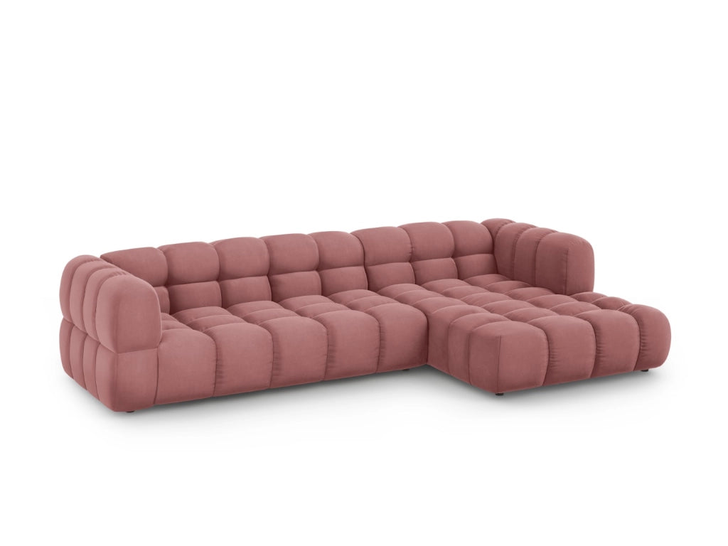 Cosmopolitan Design - Divano angolare modulare destro "Sky" 4 posti in velluto salmone 