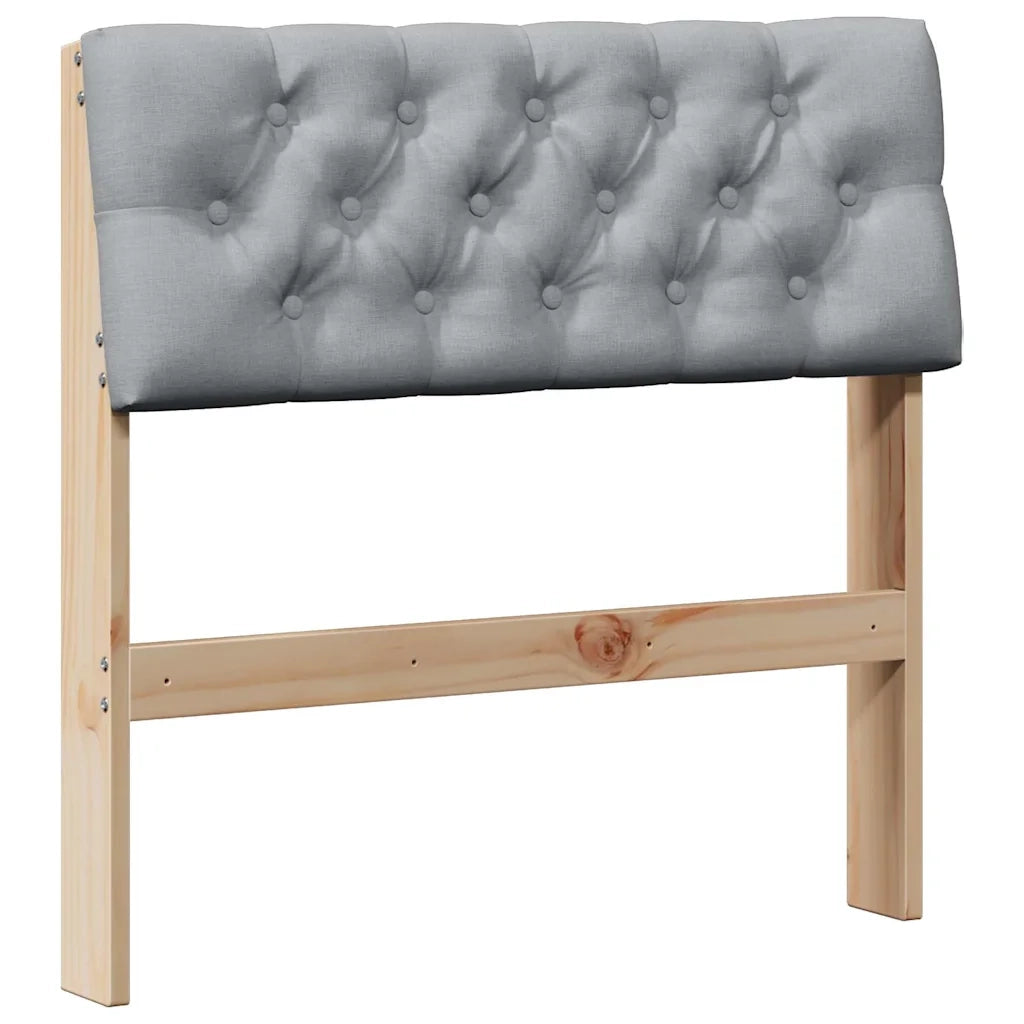 Testiera imbottita-Testiera con Cuscini-Testata Grigio chiaro 75 cm Pino massello 449829