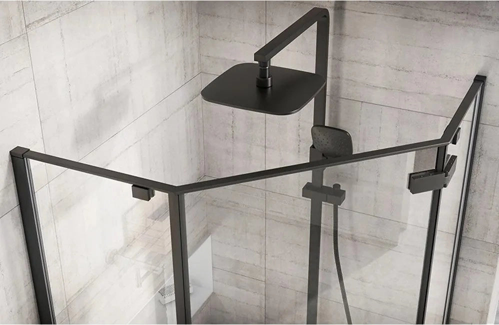 Cabina Doccia Diamond Black Mat 80x80 con piatto doccia Diamond