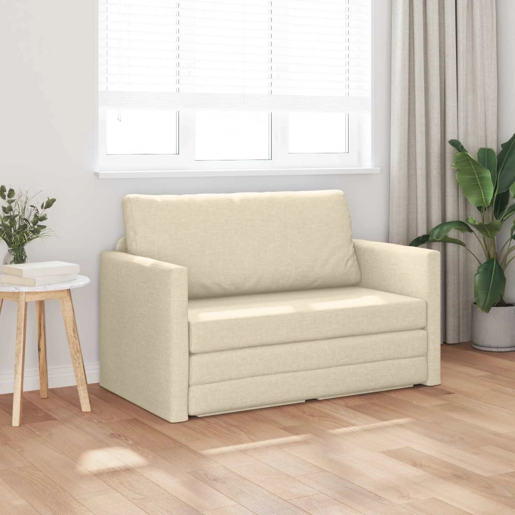 Divano letto 110cm Crema Tessuto 4106697