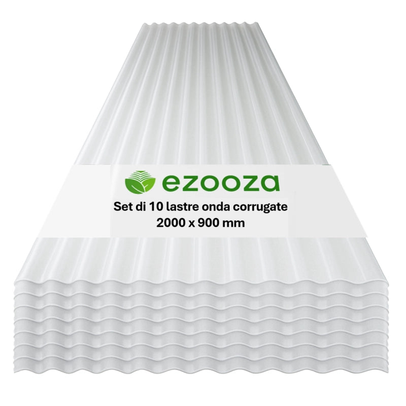 StormGuard Set da 10 lastre Ondulate in PVC – 90x200 cm Trasparente –- Pannello Tetto Impermeabile – Tetti di Verande, Carport