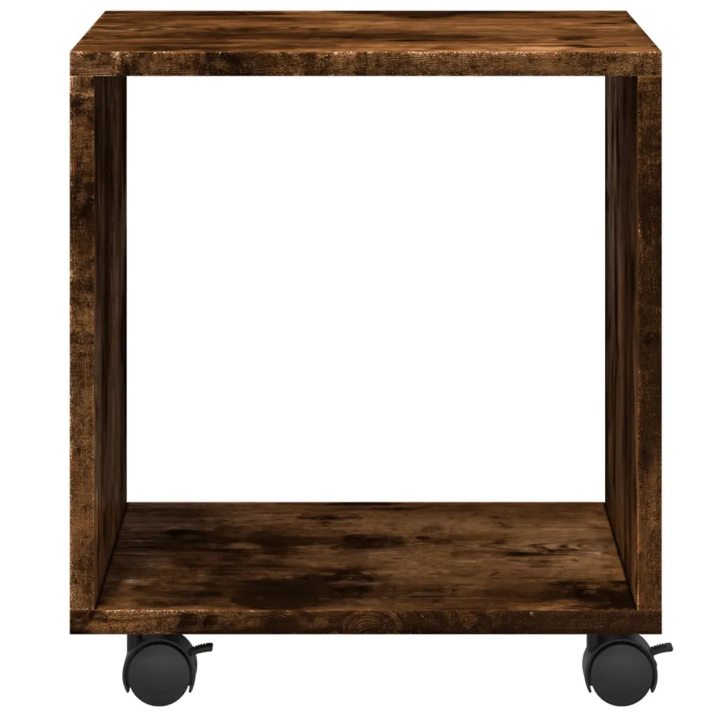 Mobiletto con Ruote Rovere Fumo 37x33x42,5 cm in Truciolato 853132