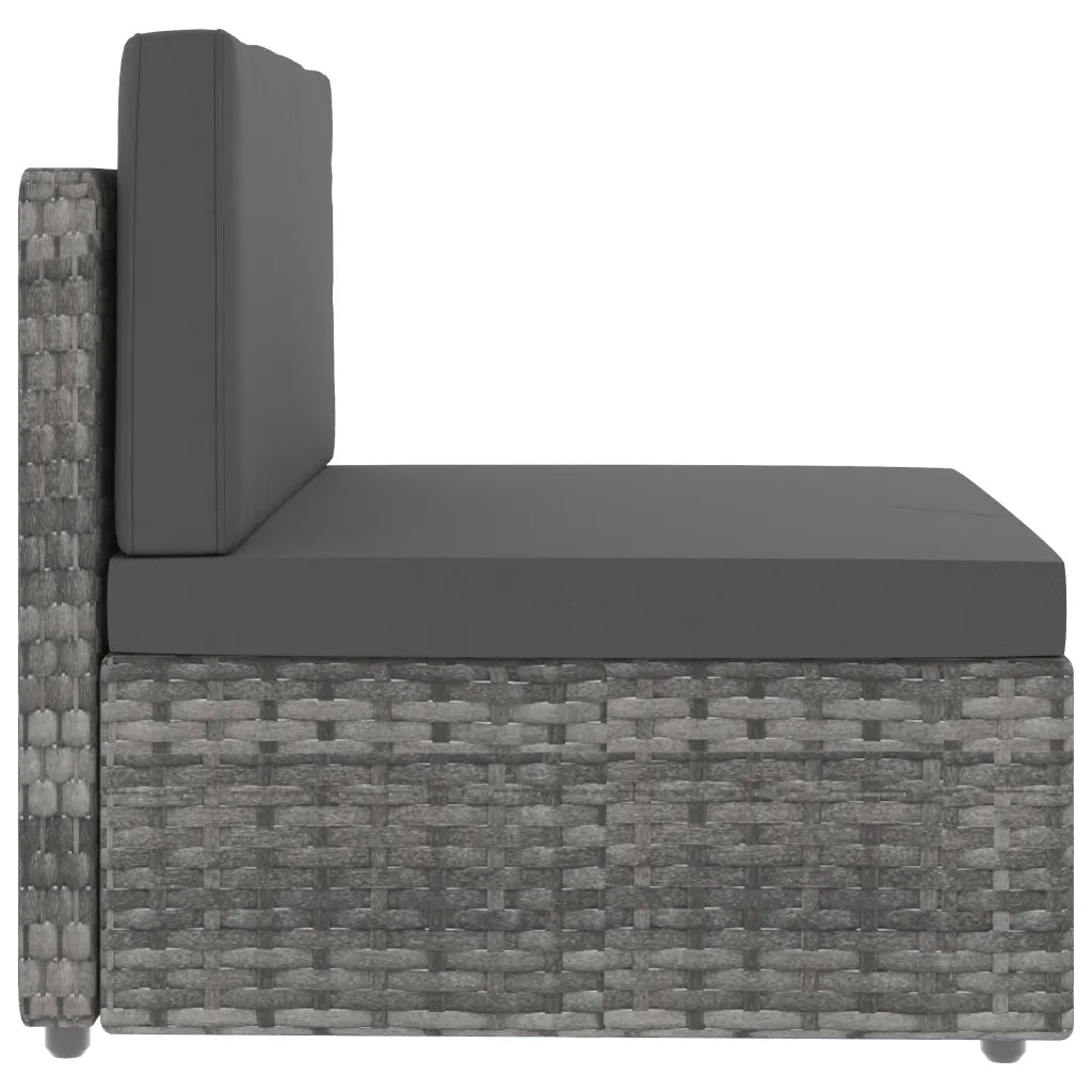 Set Divani da Giardino 10 pz in Polyrattan Grigio 3054610