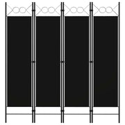 Paravento a 4 Pannelli Nero 160x180 cm 320705
