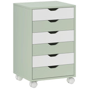 Scrivania con cassetti e ruote ¨C zephmum ¨C 6 cassetti, verde