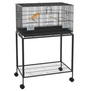 Gabbia per Uccelli con Ruote ¨C Minimal ¨C Nero 77x46x119 cm