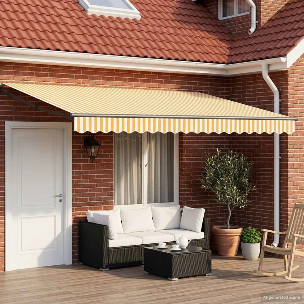 Tenda retrattile manuale con LED 4,5 × 3 m 3419476