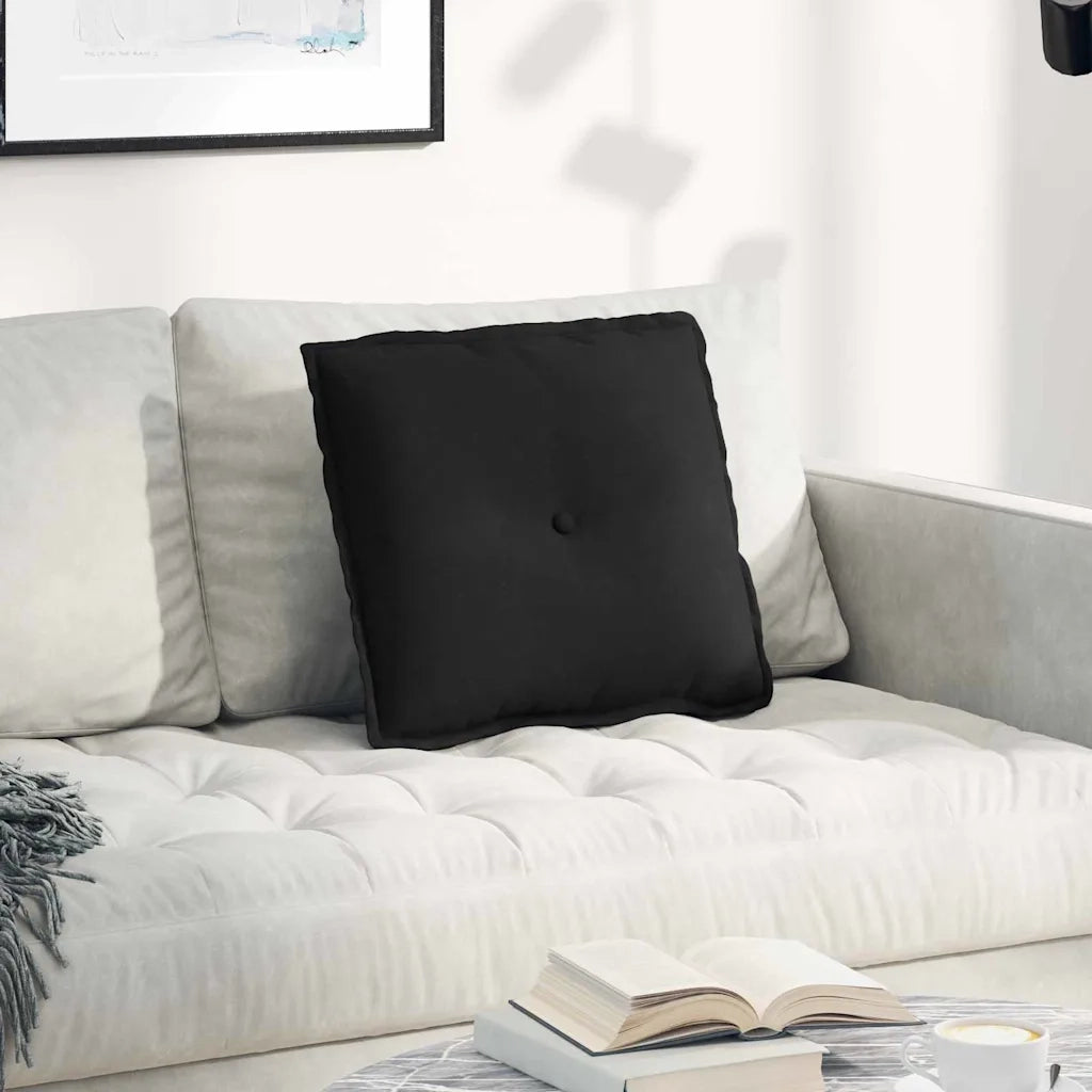 Cuscino per Schiena | Cuscino dorsale Nero 50 x 45 cm Tessuto in Microfibra