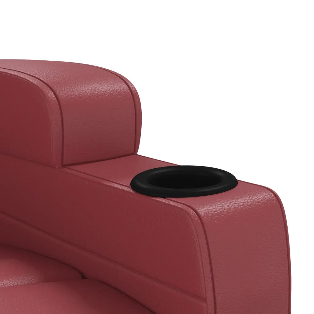 Poltrona Massaggiante | Sedia Relax Rosso Vino in Similpelle