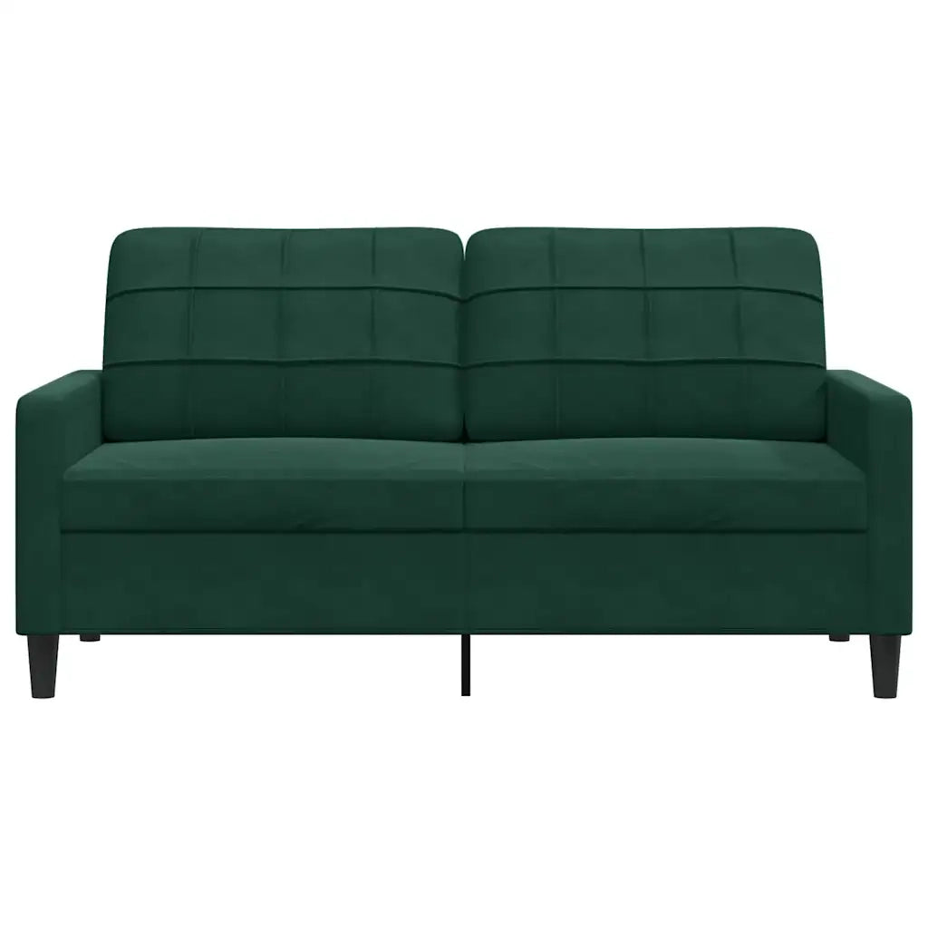 Divano a 2 Posti Verde Scuro 140 cm in Velluto 4007626