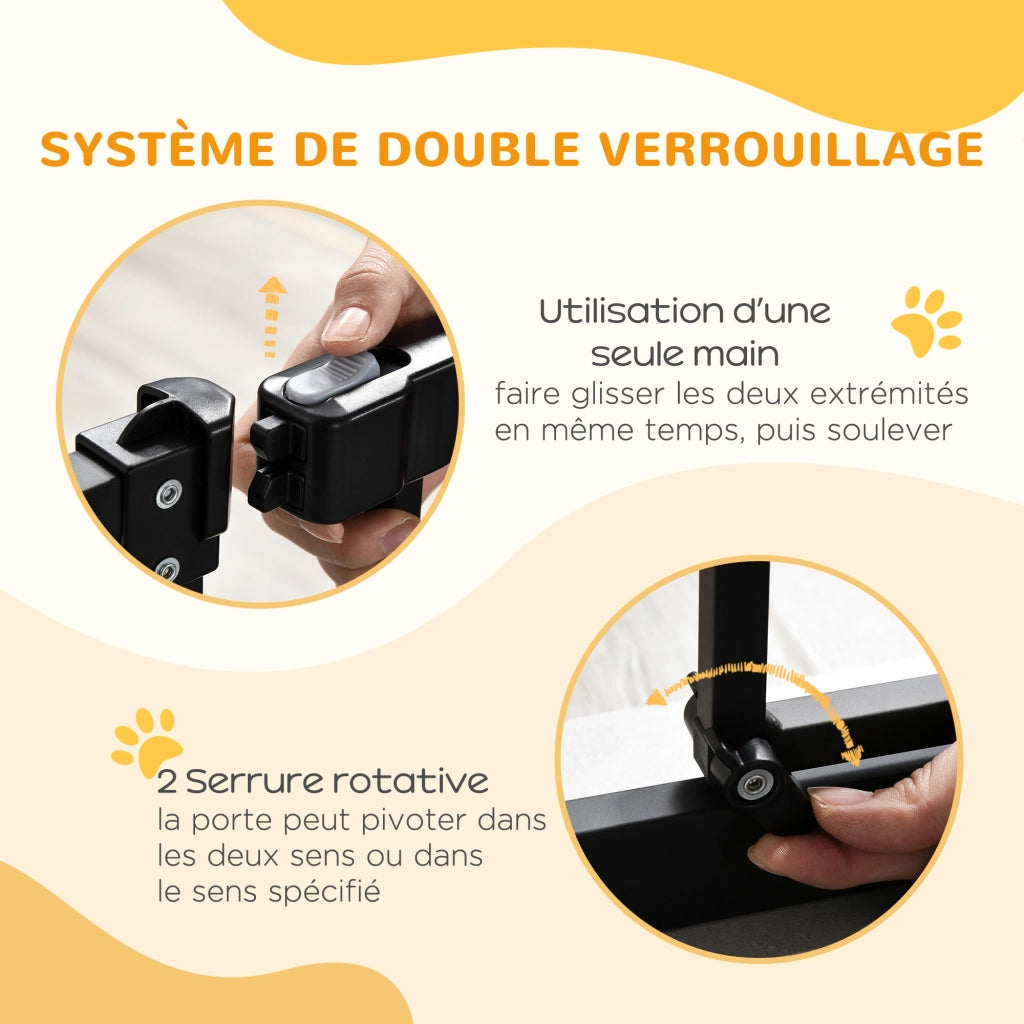 Barriera per cani estensibile ¨C zephmum ¨C Nero 74-80 cm