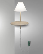 Lampada da Parete Goodnight in Metallo e Vetro Soffiato, Colore Tortora/Beige, 8W LED 3000K, Classe di Isolamento 2, Regolazione a Pulsante