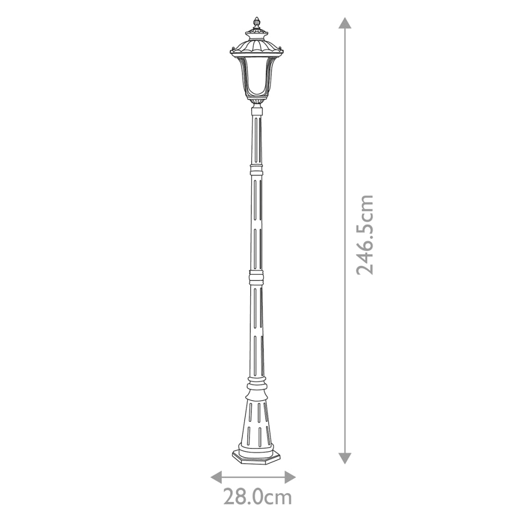 Lanterna giardino Chicago nera E27 60W IP44 Elstead