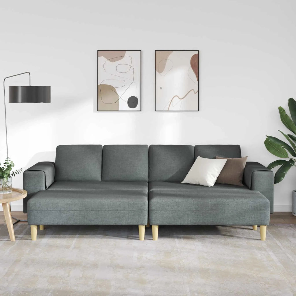 Divano per Soggiorno 3 pcs Grigio scuro Poliestere 3335113
