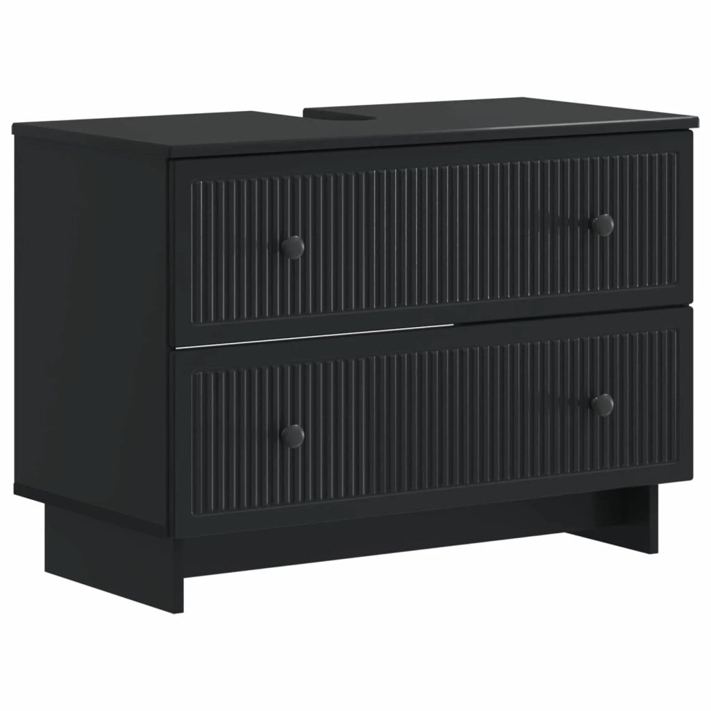 Set di Mobili da Bagno da 4 Pezzi EDE Nero Legno ingegnerizzato 3417901