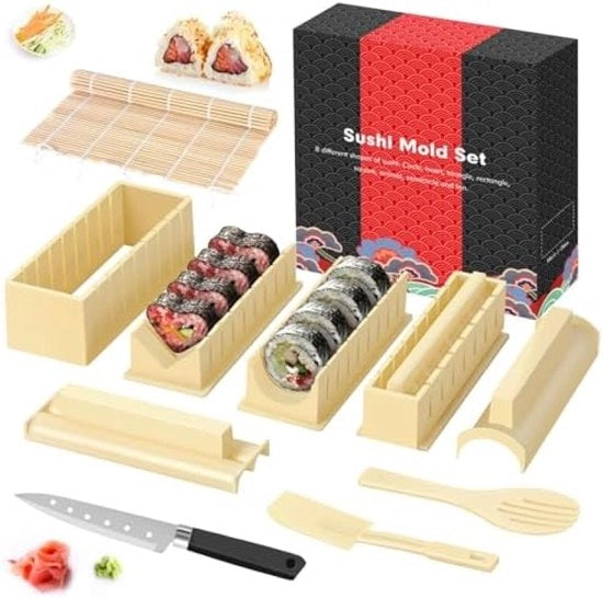 Kit di Preparazione di Sushi per Casa - Kit Completo con Mat e Forme