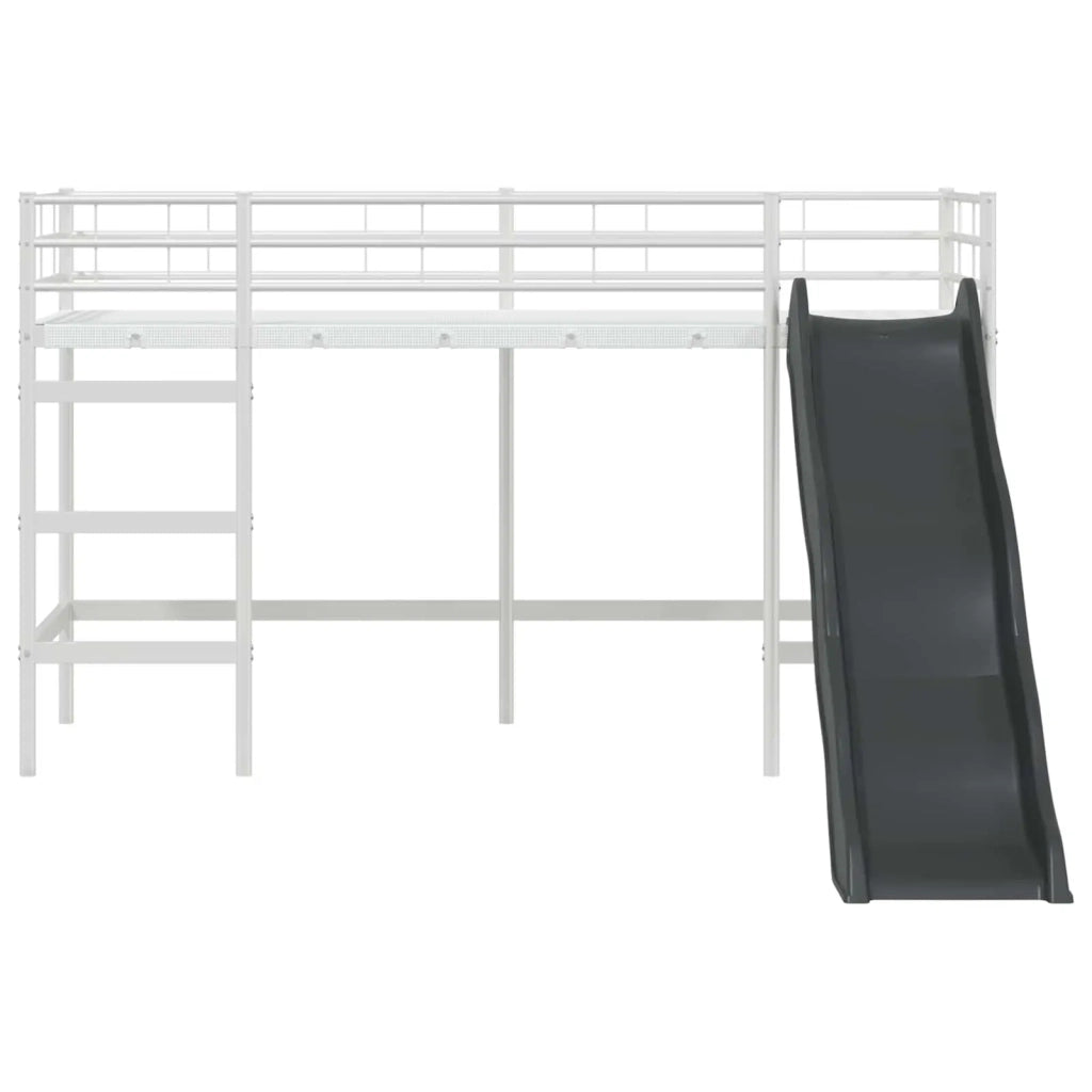 Letto loft per bambini con scivolo Bianco e Antracite 42020780