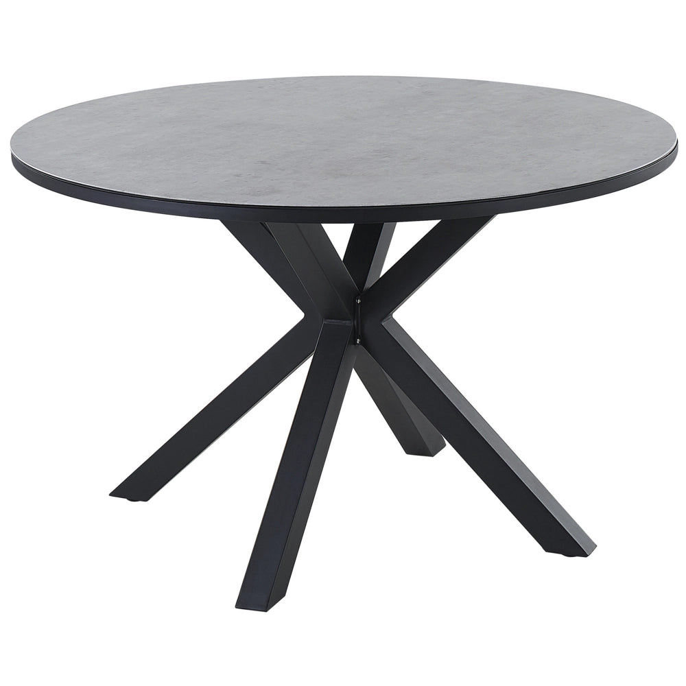 Tavolo da giardino in alluminio e vetro nero e grigio ⌀ 120 cm