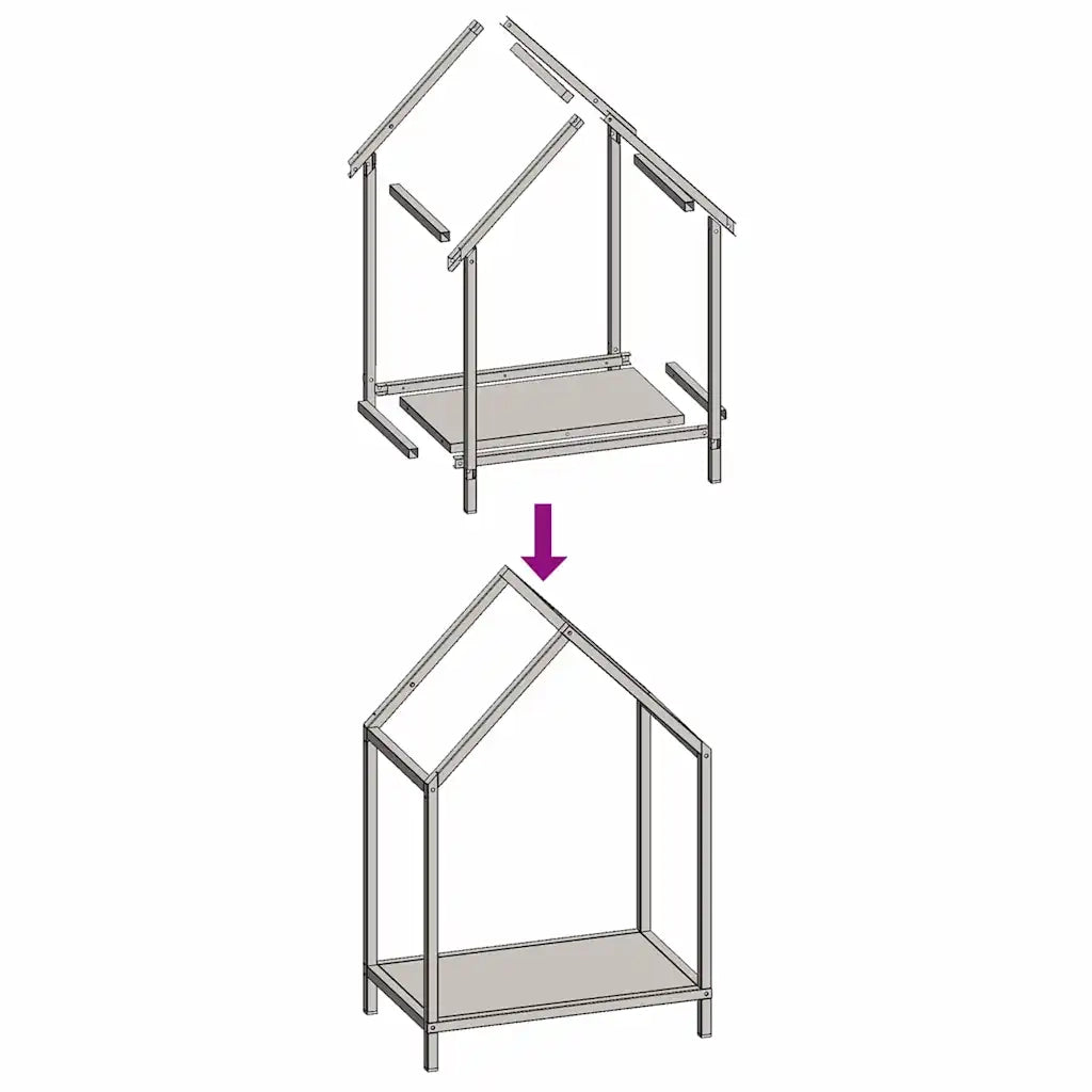 Rastrelliera per Legna da Ardere Nera 40x25x60 cm CFW6071335