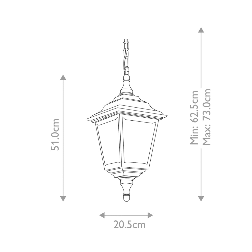 Lampada a sospensione esterna nera E27 60W Kerry Elstead