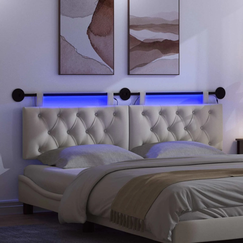Testiera sospesa Con luce LED Crema Velluto 3424674
