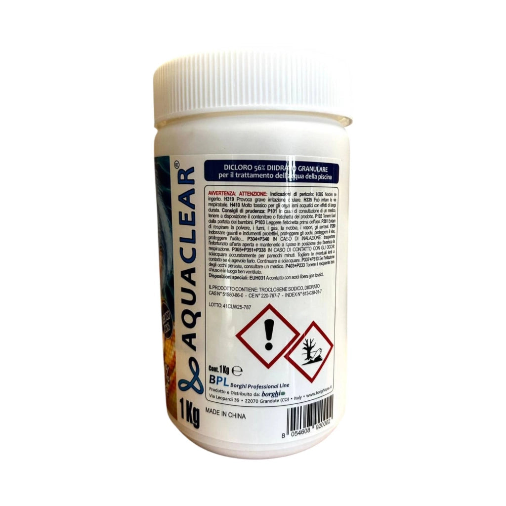 DICLORO 56% DIIDRATO GRANULARE 1KG AQUACLEAR
