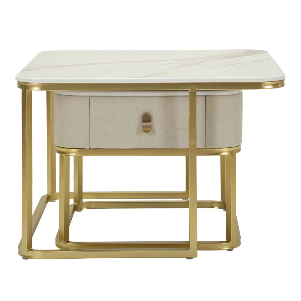 Set di Tavolini VKH794, Beige, Legno, 70x70x48 cm