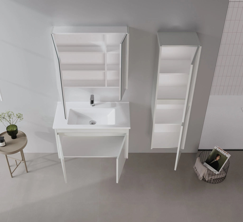 Set mobile lavabo con specchio (2 pezzi) "Arno 85" - 85 x 45 x 52 cm - Cashmere
