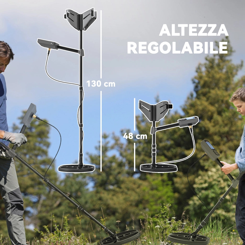 Metal Detector Professionale con 5 Modalità IP68 e Display LCD