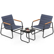 Set di 3 tavolini da conversazione per esterni 72,5 x 61 x 77 cm ergonomici e comodi in metallo grigio modello 20_0017154.