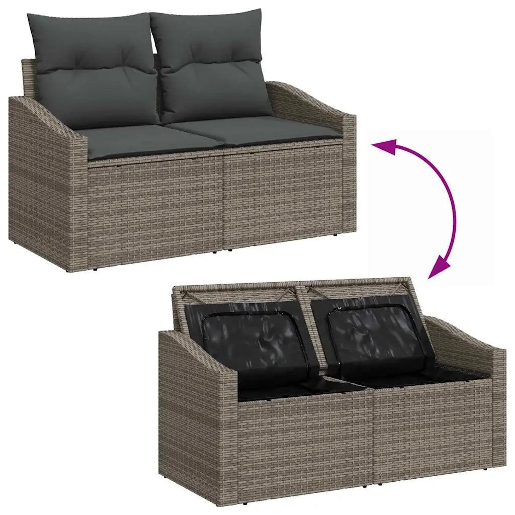 Set di divani con cuscino 7 pcs Grigio polyrattan 3355318