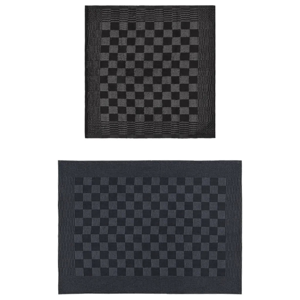 Set Strofinacci 20 pz | Teli per bagno in Cotone Nero e Grigio