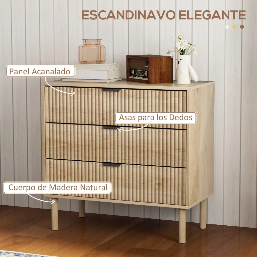 Com¨° 4 Cassetti ¨C Minimal ¨C 80x40x78 Legno Rovere