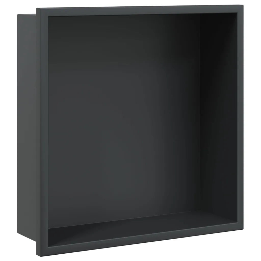 Nicchia per Doccia Nero Opaco 32x32x9cm in Acciaio Inox 4005126