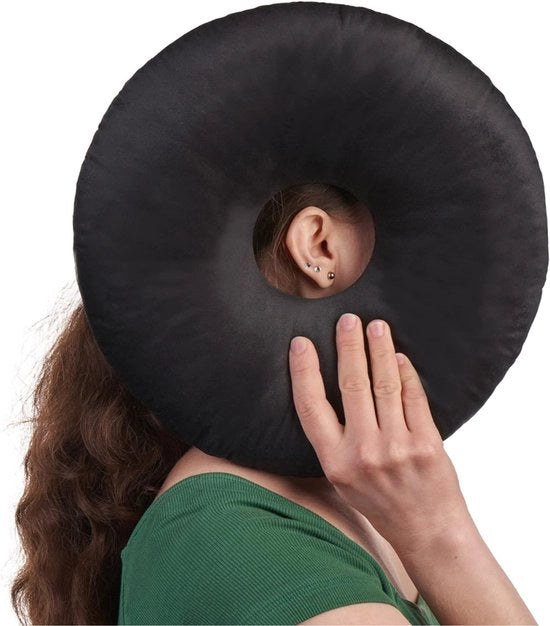Cuscino per fori - Cuscino con foro per orecchio - Cuscino a donut - Comfortevole - Foderabile con riempimento regolabile