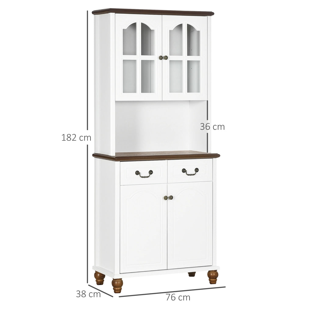 Credenza Cucina ¨C Minimal ¨C Bianco e Marrone 76x38x182 cm