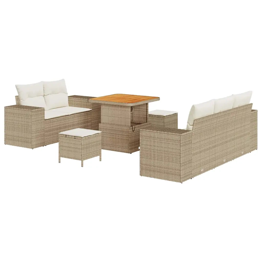 Set Divano da Giardino 8 pcs Beige polyrattan 3361946