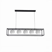 Trade Shop - Lampadario A Sospensione Da Soffitto Contemporaneo Nero Con 5 Sfere Vetro G9 B89 -