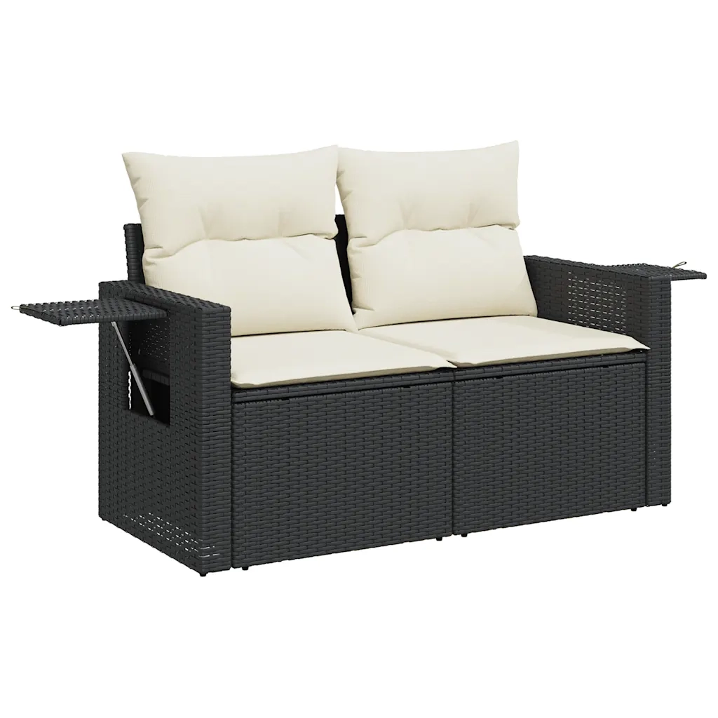 Set Divani da Giardino con Cuscini 7pz Nero Polyrattan 3326427