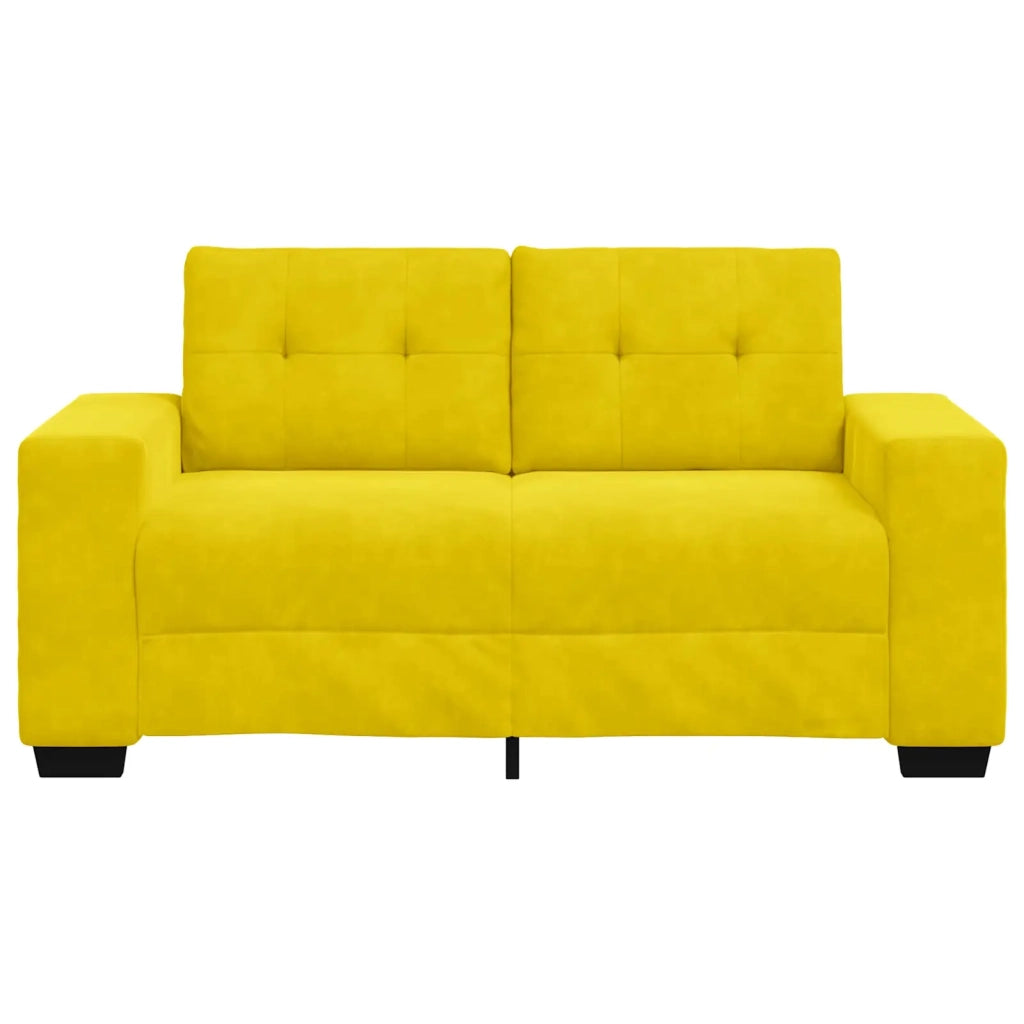 Divano a due posti con cuscino-Sofa 2 Posti Giallo Velluto