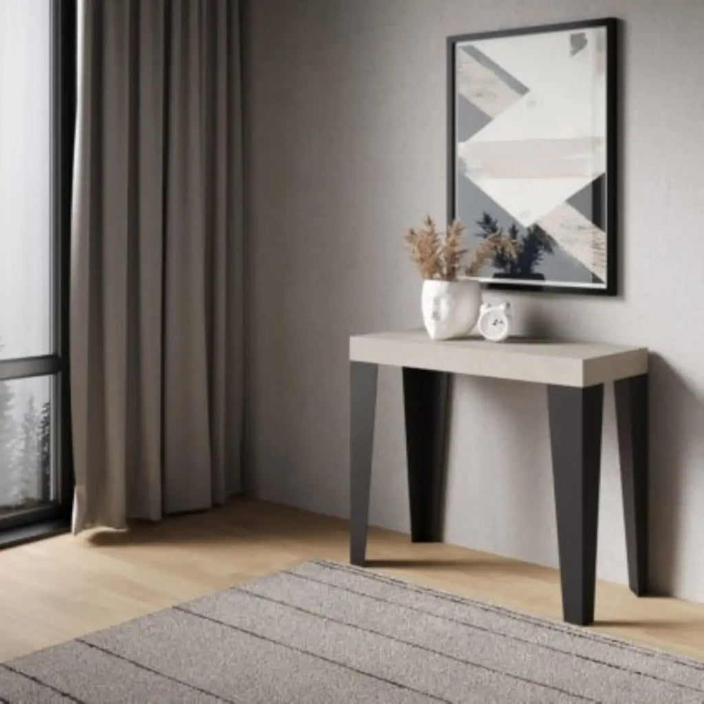 Consolle allungabile 90x40/300 cm Flame cashmere gambe antracite