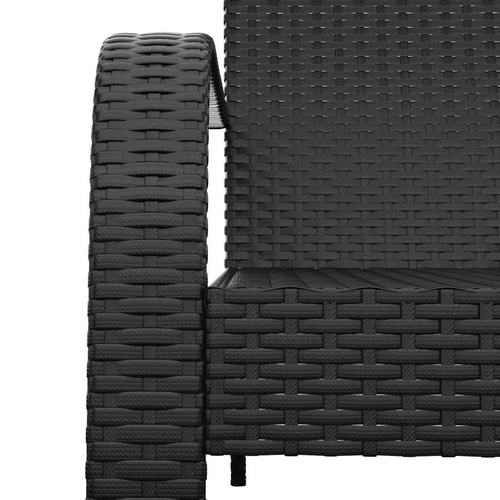 Sedia da Giardino | Sedie da Esterno Adirondack nera in polyrattan