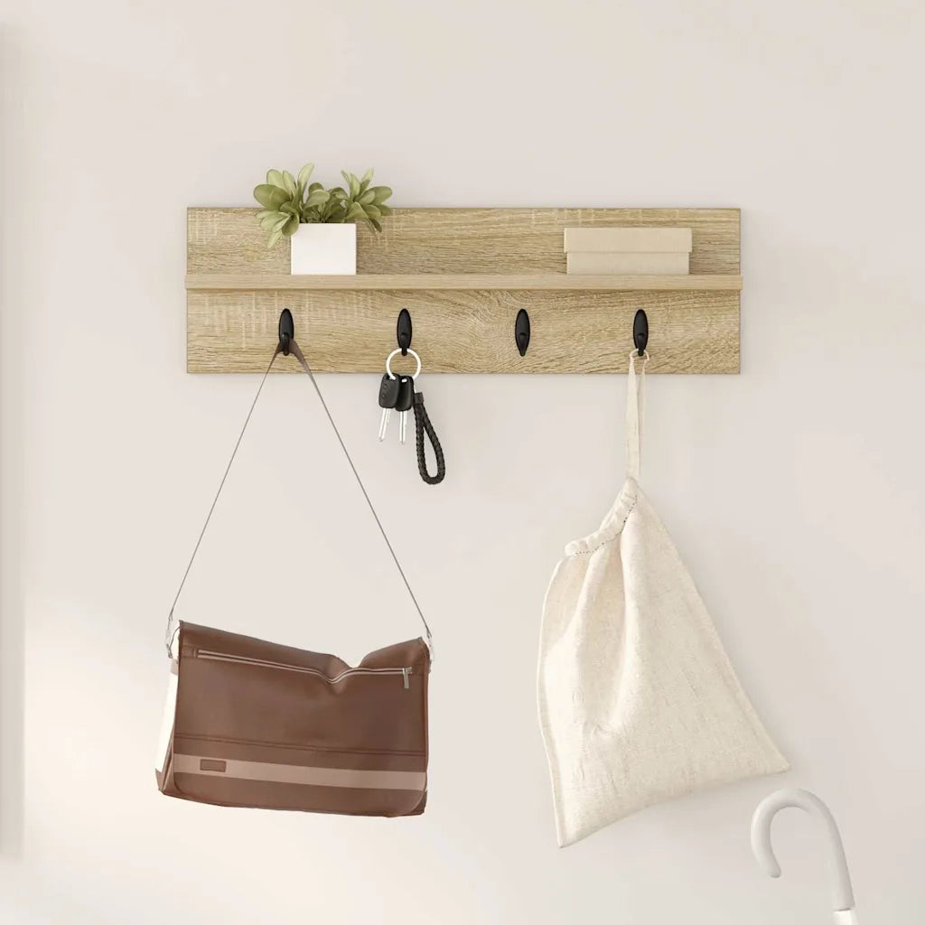 Appendiabiti a muro Rovere Sonoma 60 x 10,5 x 18 cm 874389