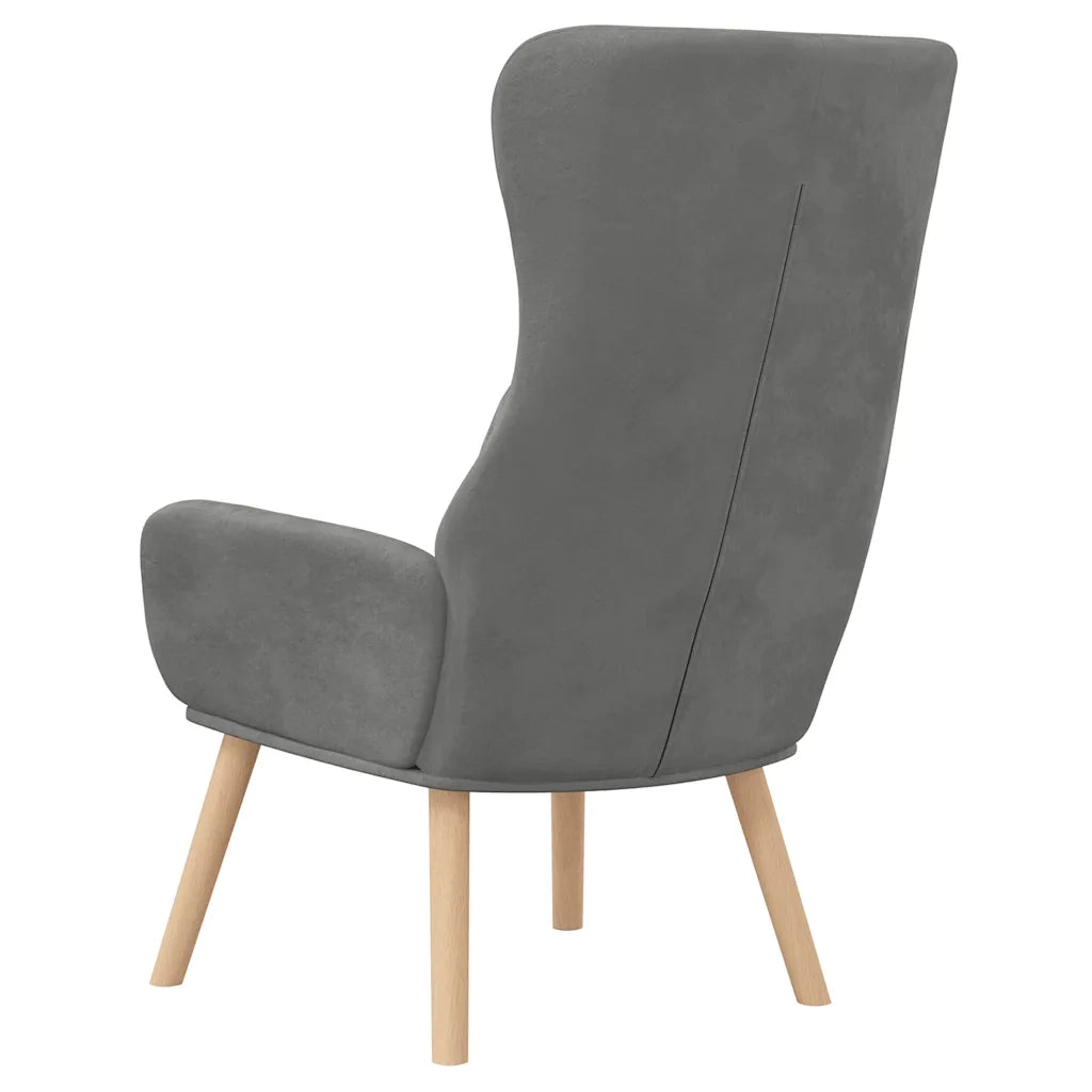 Poltrona | Sedia Relax Grigio Scuro in Velluto