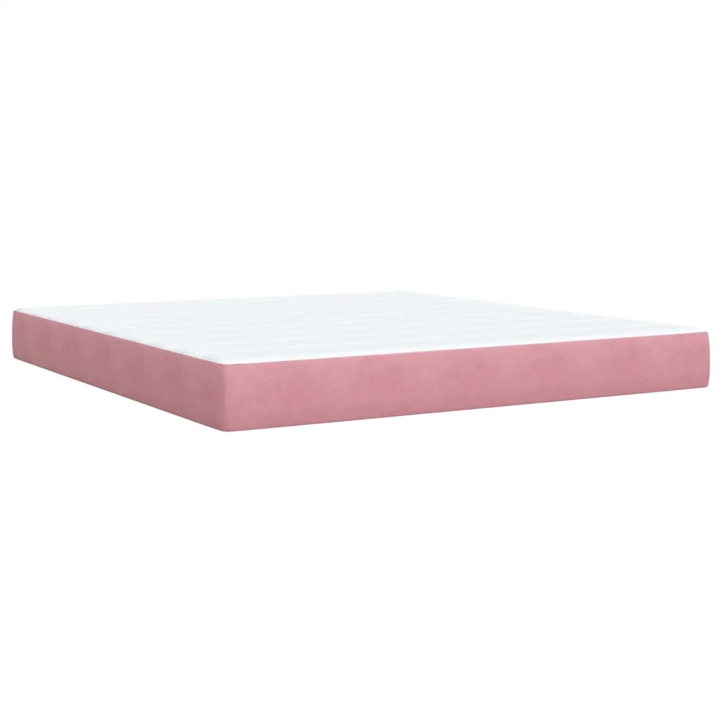 Letto box spring con materasso Rosa 180 x 200 cm Velluto 3451738