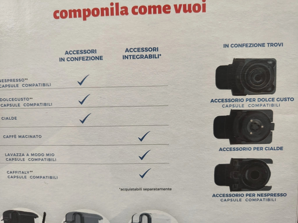 Macchina del Caffe' Ideacafe' Cialde Capsule ICP31 Nera + Caffe' Omaggio