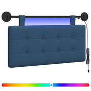 Testiera | Testata sospesa Con luce LED Blu Tessuto